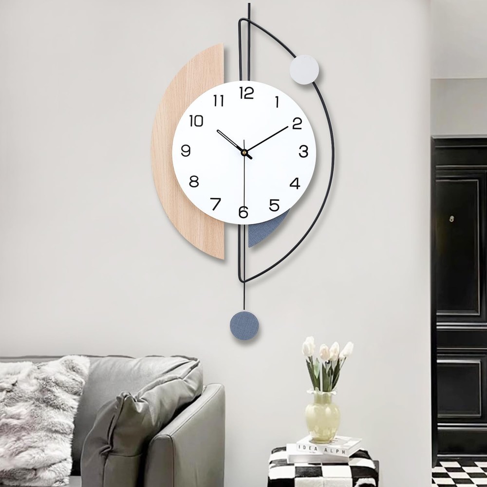 Dankeit Wall Clock,Large Decorative Wall Clocks with Pendulum,Battery Operate...