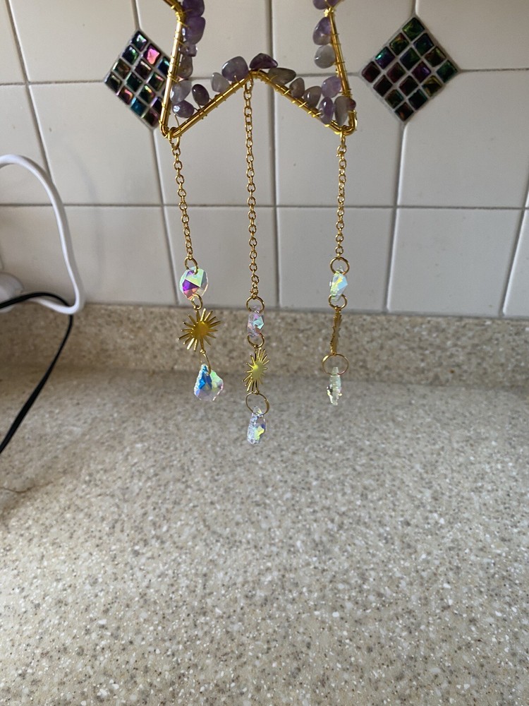 Sun Catcher With Amethyst Crystals