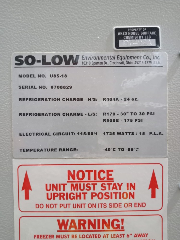 So-Low Ultra Low U85-18 Freezer