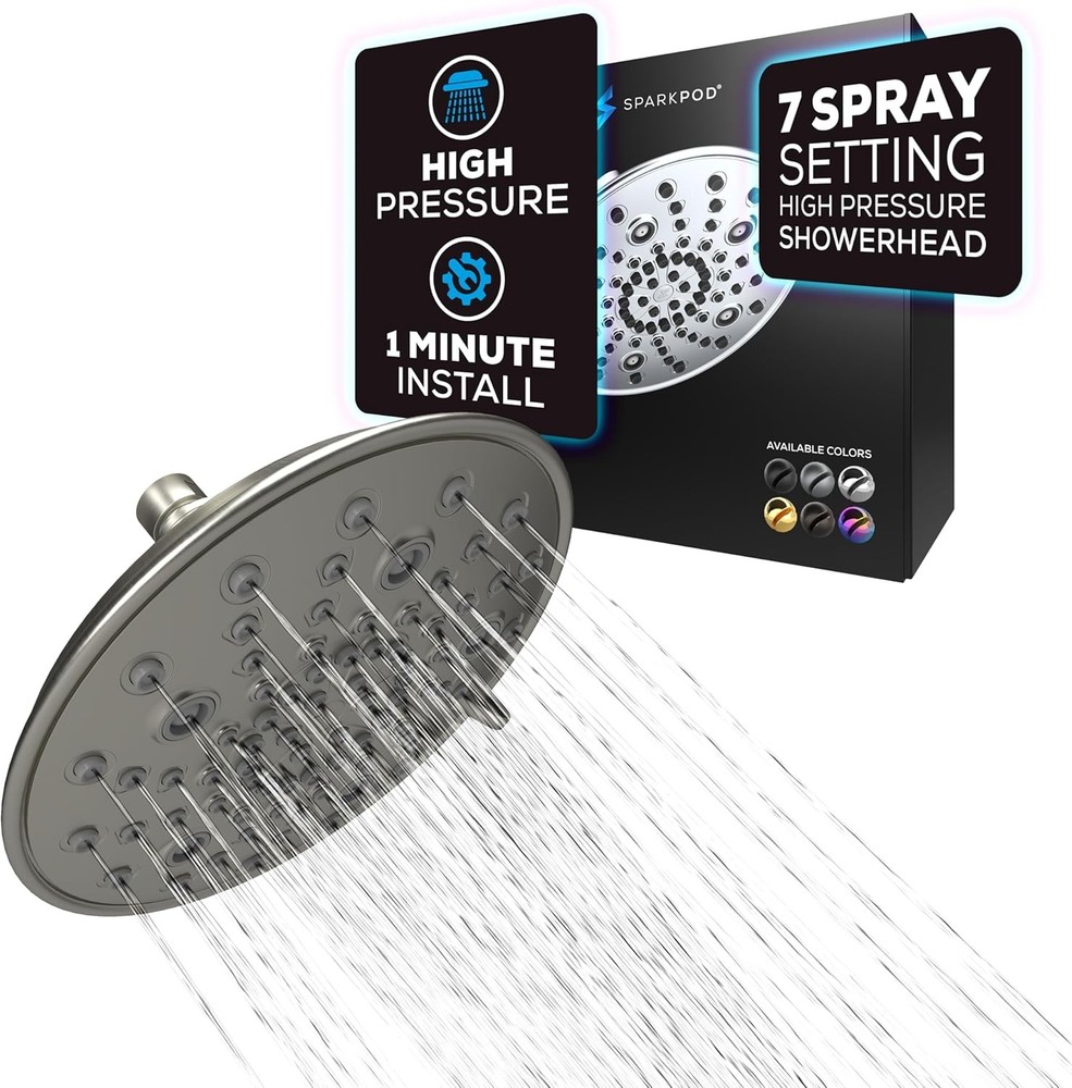 Pod 7 Spray Settings Shower Head - Adjustable High Flow Shower Head