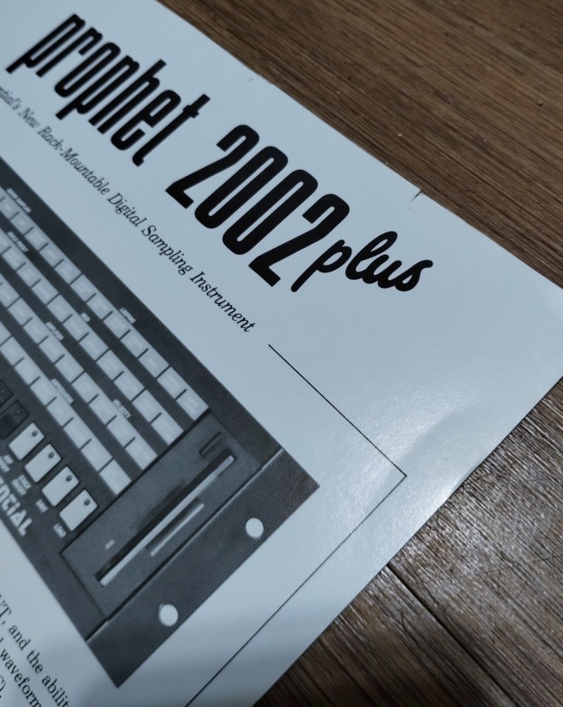 *RARE *ORIG Sequential PROPHET 2002 12bit ANALOG FILTER SAMPLER Brochure Catalog