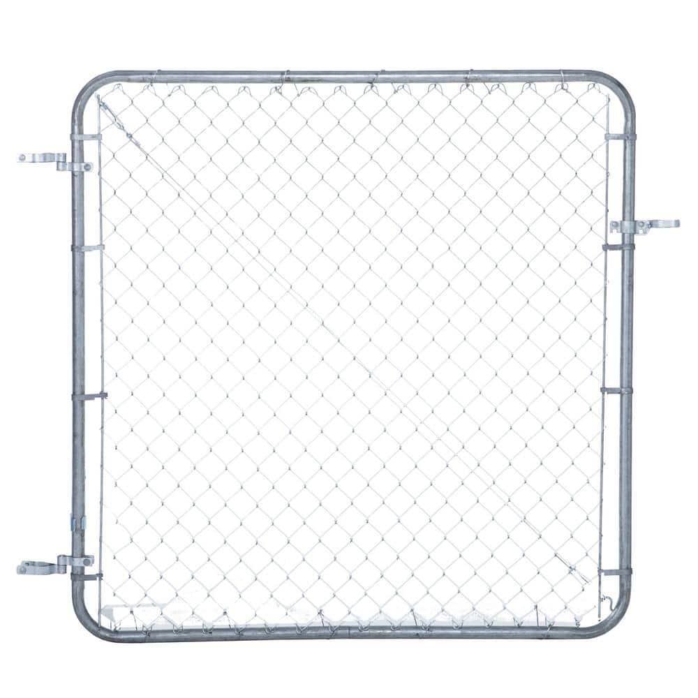 6ft X 4ft Adjustable Single Walk-Through Chain Link Fence Gate Galvanized Metal