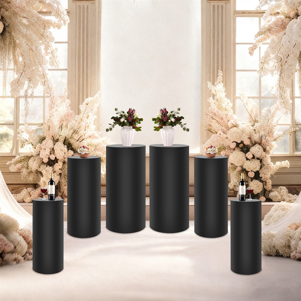 6pcs Multi-purpose Metal Display Stand Round Column Riser Retail Wedding Party