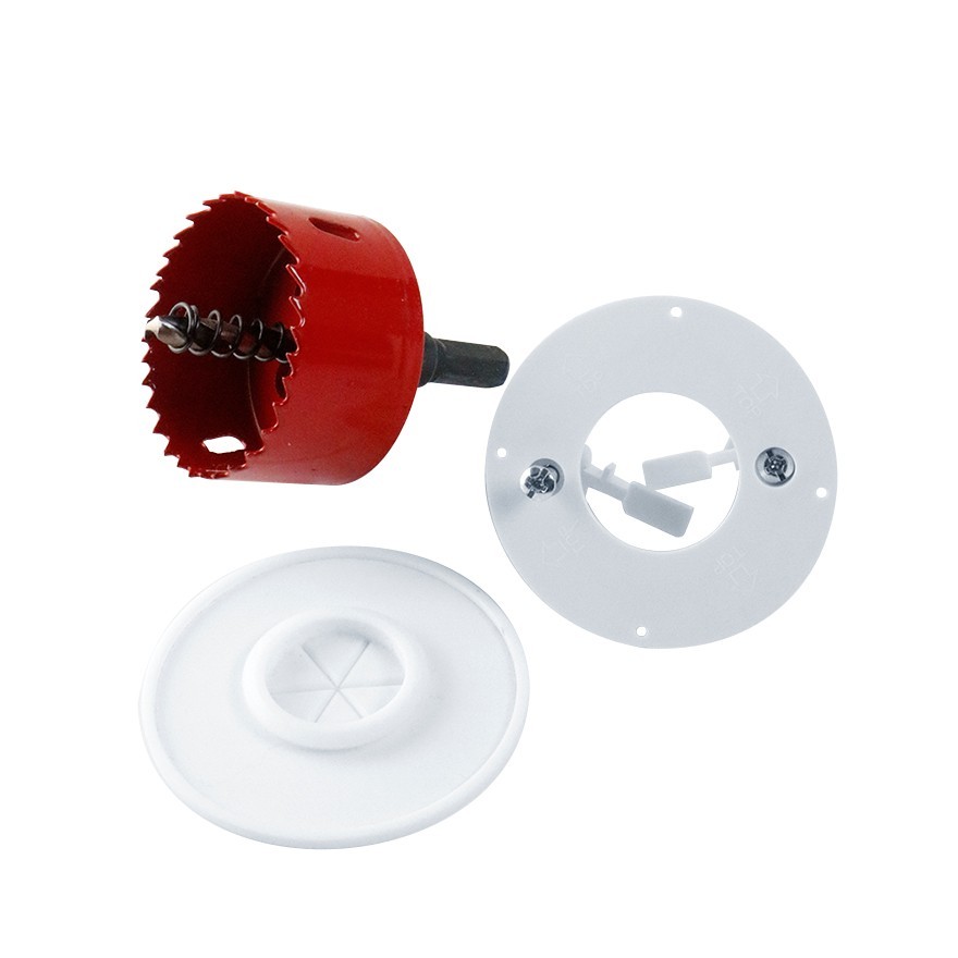 Construct Pro Speedy Screw in Cable Pass Through Port (White) with Hole Saw
