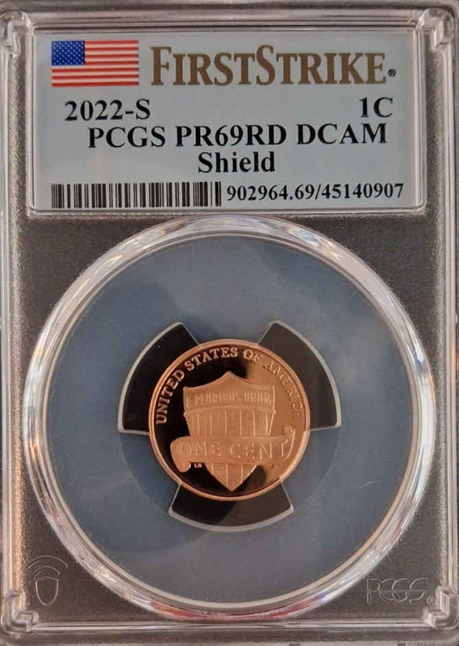 2002-S REVERSE Proof Lincoln Cent-Shield- PCGS PR69 RD DCAM #176