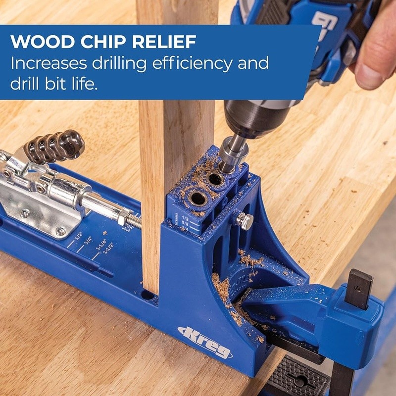 Adjustable Pocket Hole Jig Drill Guide Woodworking Tool Strong Joints Easy Setup