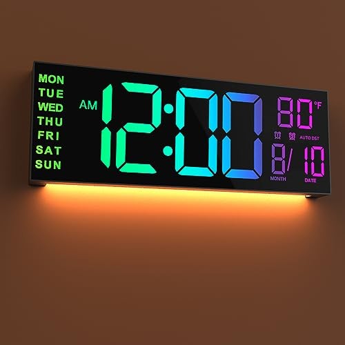 JALL 16" Large Digital Wall Mount Clock, Count Down Timer with 16 inches Black
