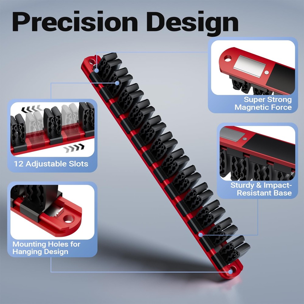 Magnetic Tool Organizer for Garage & Workshop - Space Saving Rack (3PCS)