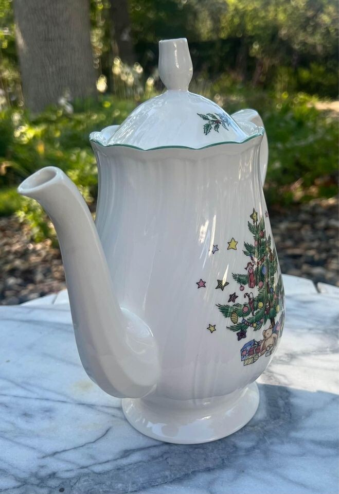 Vintage Nikko Christmas Tree Coffee Pot
