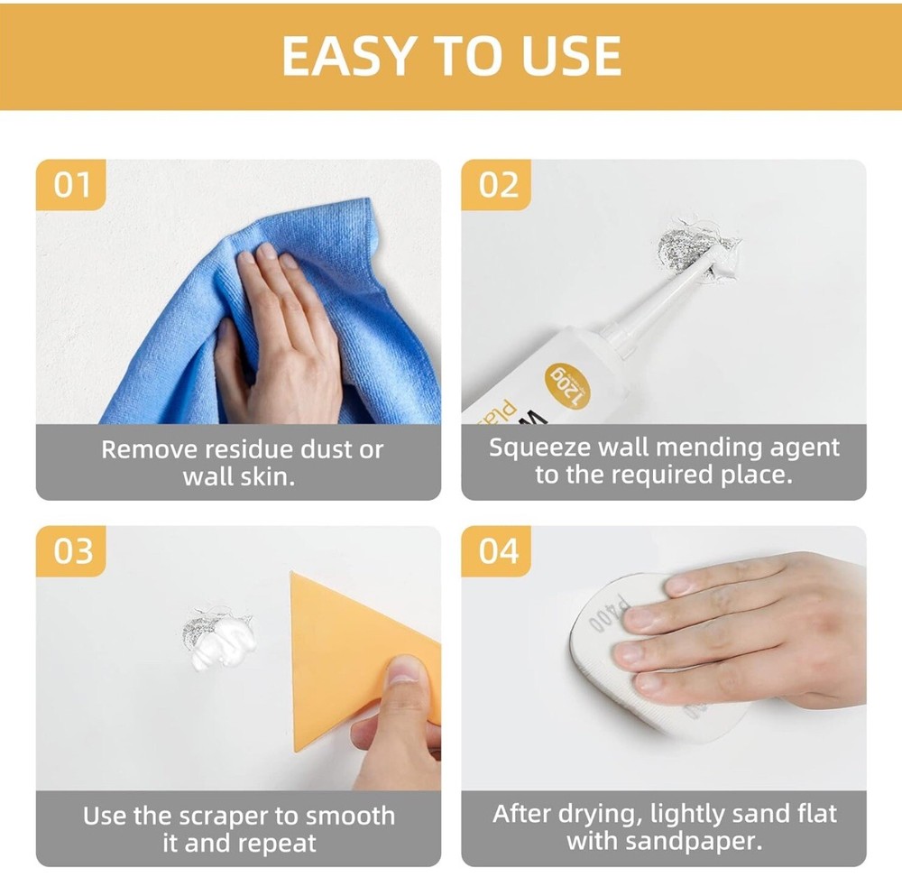 Drywall Patch Repair Kit with Scraper, 2" Wall 1 Pack &