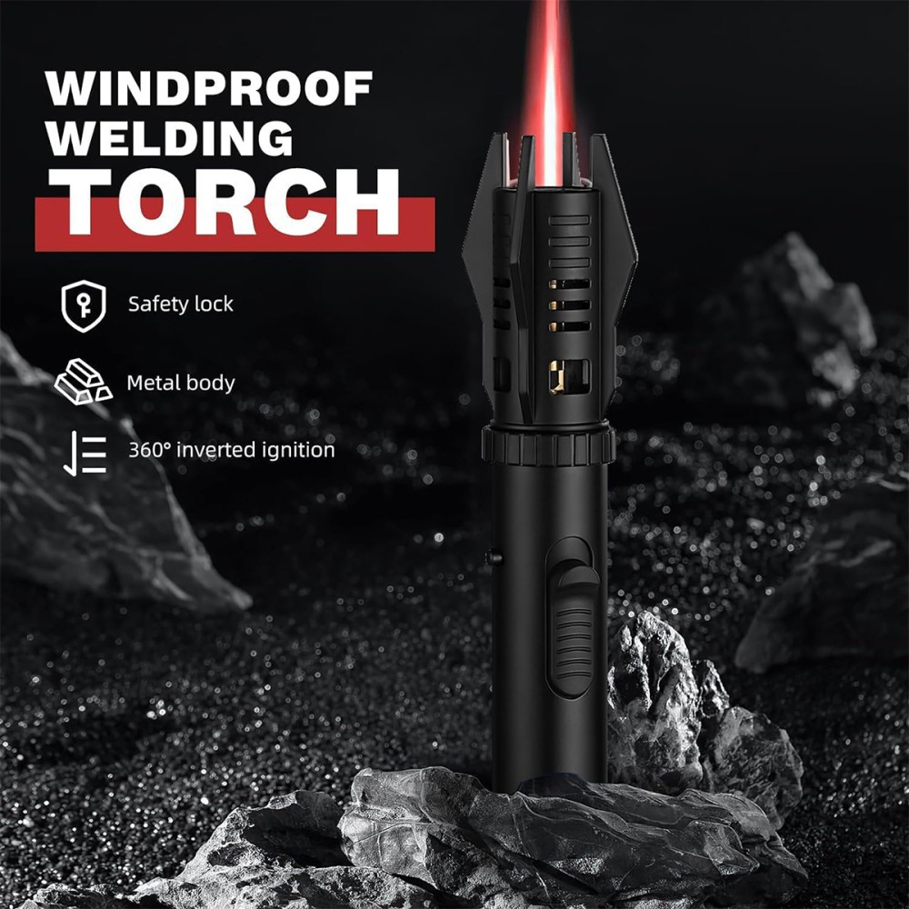 1X Jet Flame Lighter Refillable Storm Lighter Long Stick Lighter Windproof