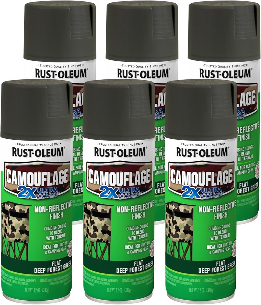 Camouflage Spray Paint Deep Forest Green 12oz 6 Pack