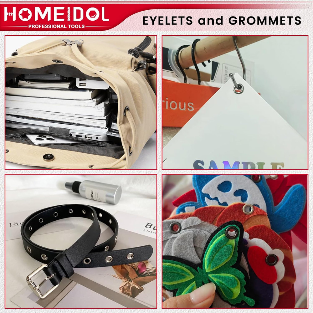 120 Sets 1/2 Inch Grommet Tool Kit with 4 Install Tools for DIY Projects