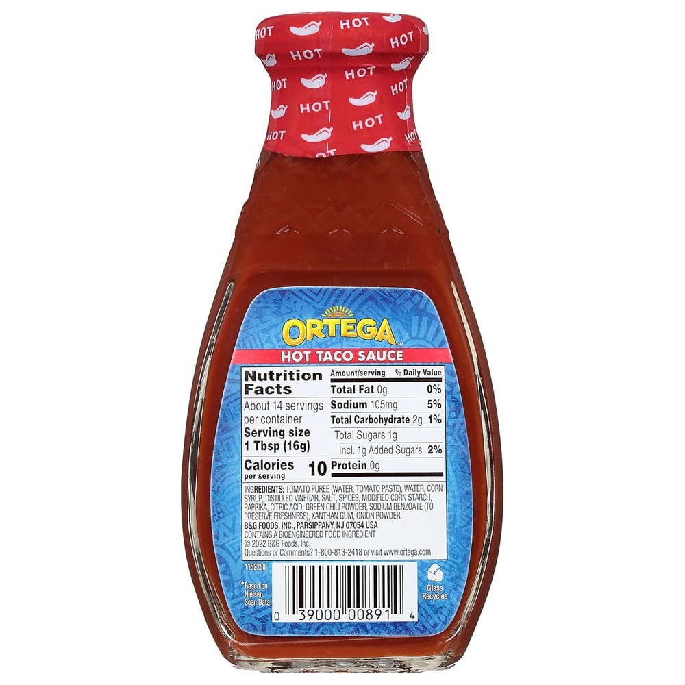 Original Taco Sauce, Hot, 8 Ounce