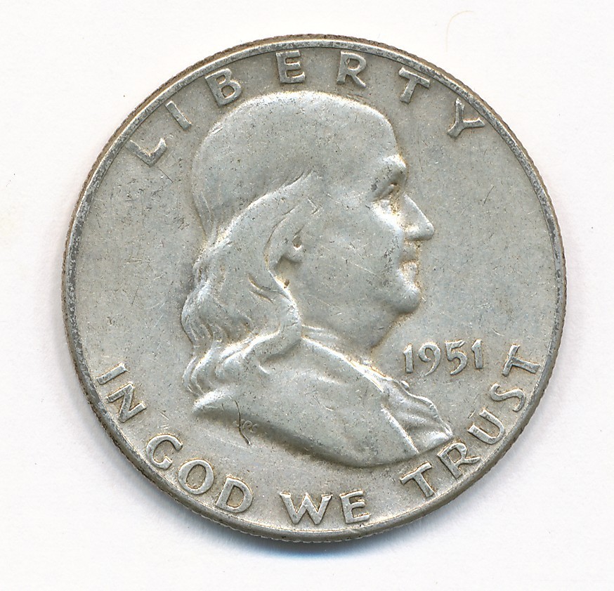 1951 P FRANKLIN SILVER HALF DOLLAR