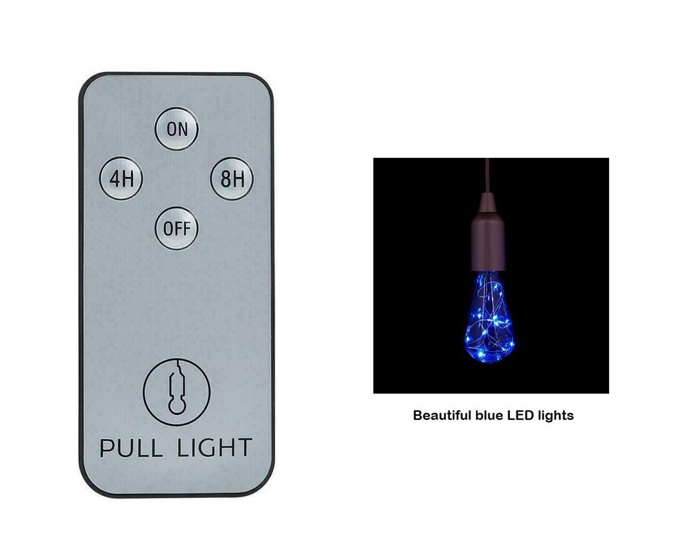 New Improvements 4-Pack LED Edison Firefly Fairy Pull Lights w/ Remote, Gold
