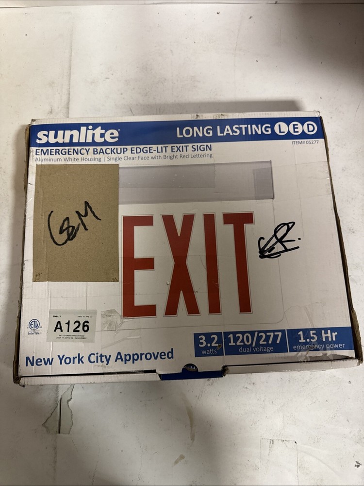 Sunlite 05277 LED Edge Lit Exit Sign, Clear Panel