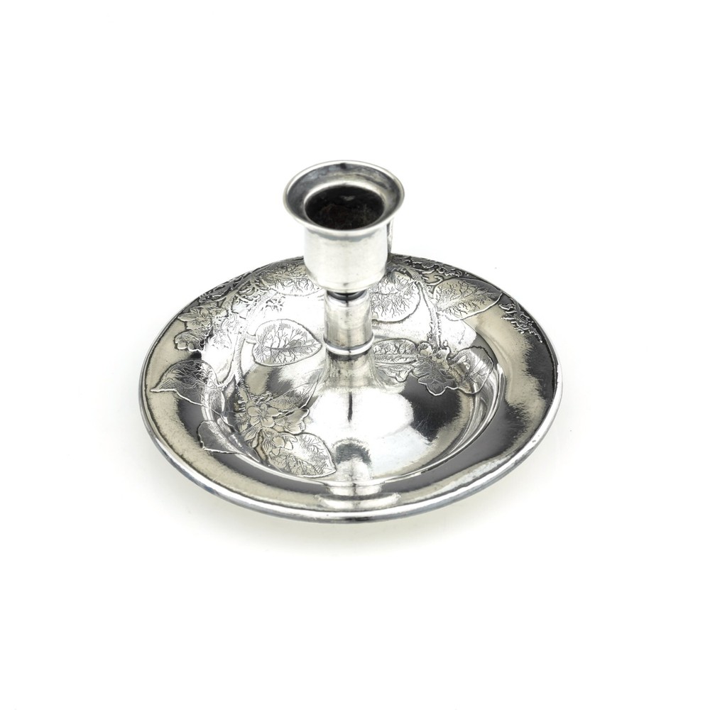 Ornate Antique Tiffany Solid Sterling Silver Acid Etched Candlestick