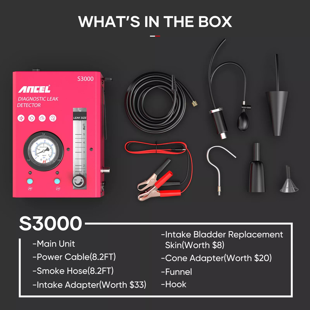 Auto EVAP Smoke Machine Diagnostic Vacuum Leak Detection Tester Ancel S3000