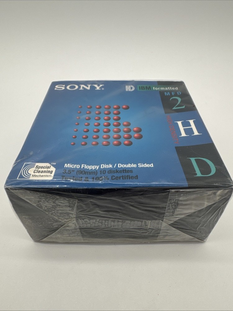 10-Pack SONY 3.5" Micro Floppy Disk/Double Sided 1.44MB 10MFD-2HD IBM Formatted