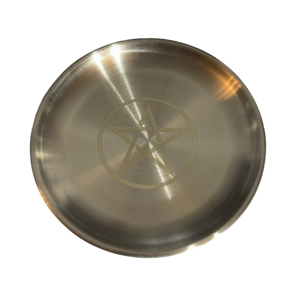 Alter Offering Plate - Pentagram - Silver