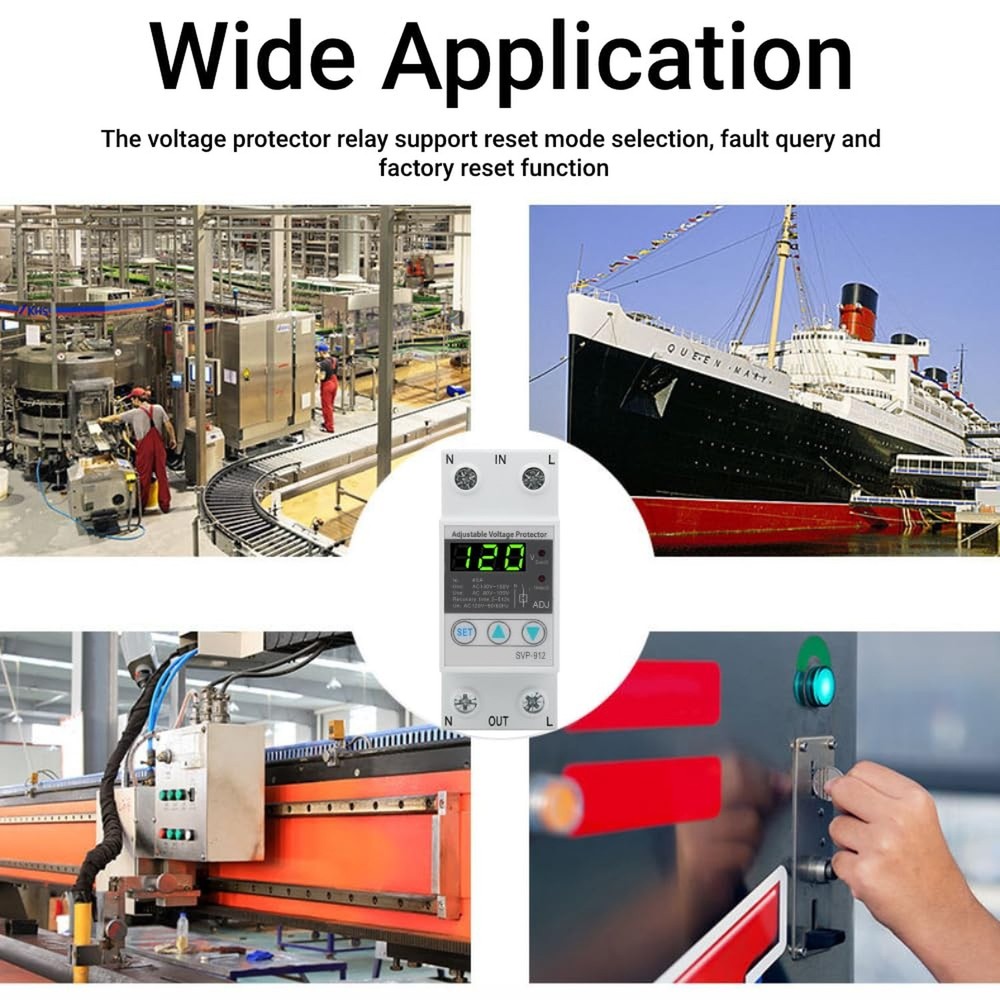 Undervoltage Protector 120VAC Self Recovery Adjustable Voltage Protective Dev...