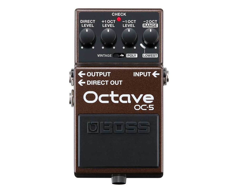 Boss OC-5 Octave Pedal + Gator Patch Cable 3 Pack