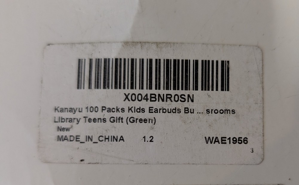 Kanayu 100 Pack Wired Earbuds Bulk for Classroom Headphones Wired Basic