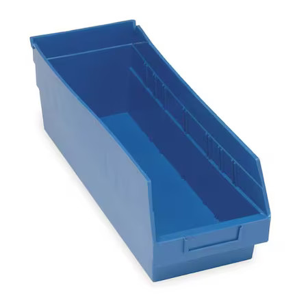 Quantum Storage Systems Qsb204bl Shelf Storage Bin, Polypropylene, Blue, 6 In
