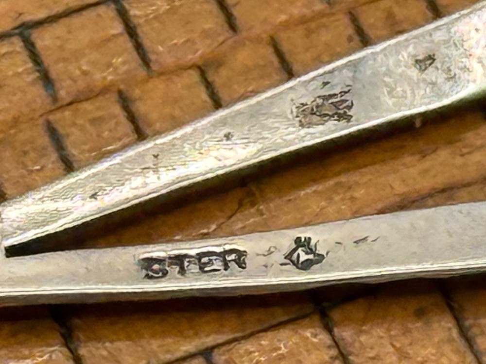 Vintage Halllmarked Sterling Silver Native Dangle Drop Earrings--1279.25