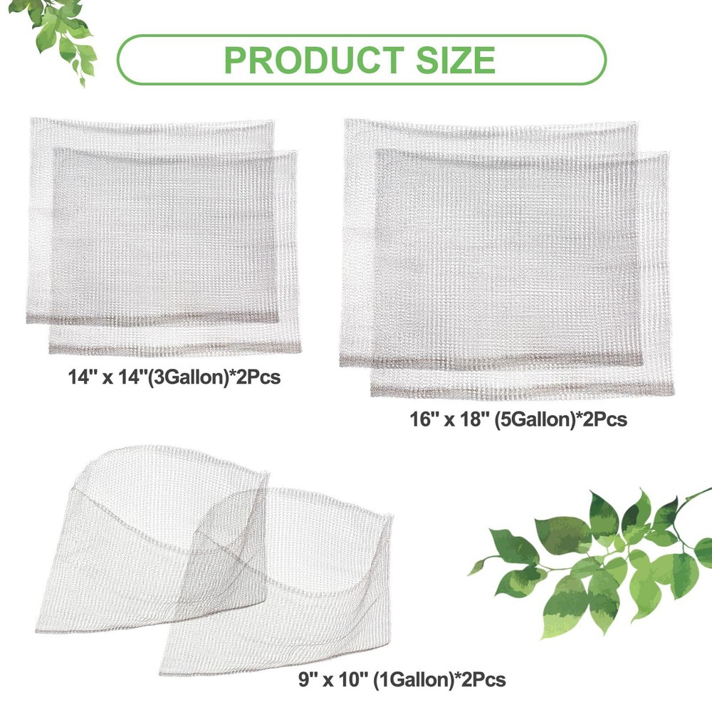6 Pack Root Guard Baskets Stainless Mesh Cages 1/3/5 Gallon Gopher Protect