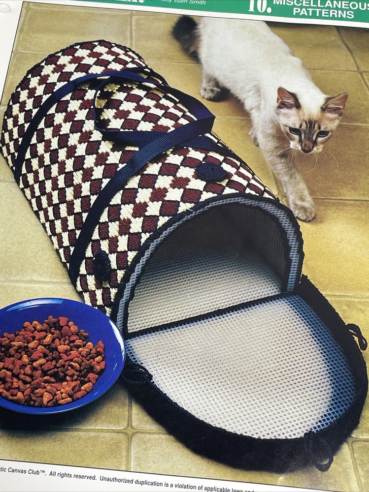 Annie's Attic Cat Carrier Plastic Canvas Pattern Page