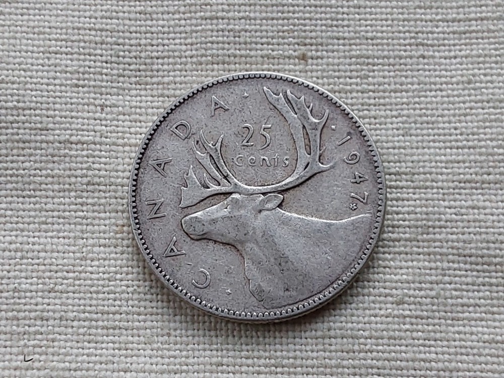 Canada silver 1947 25 cents