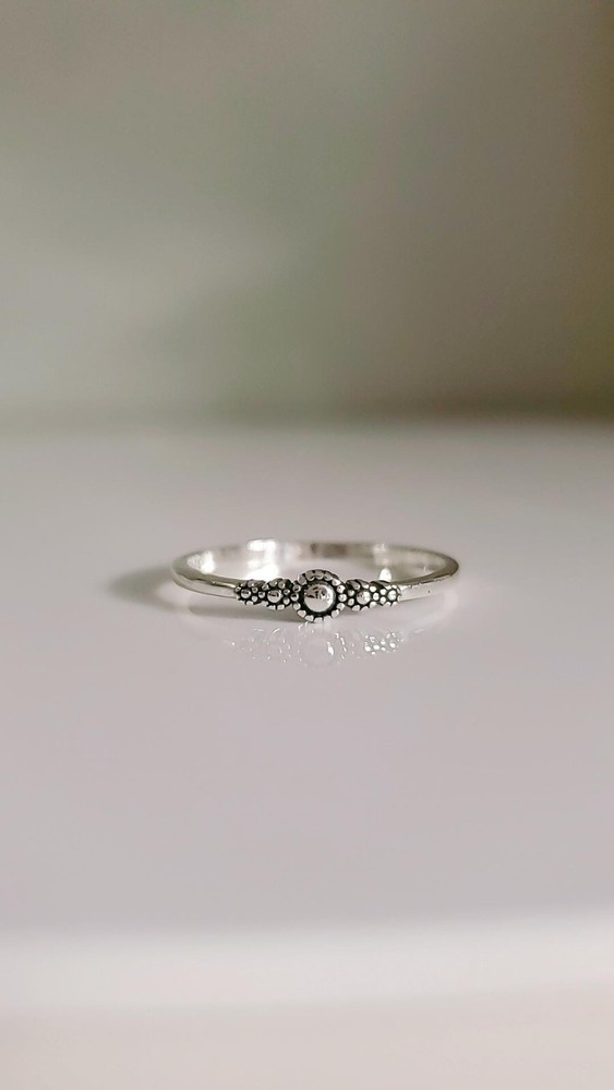 Dainty Thin Bali Sterling Silver Ring - Thin Band Minimalist Stackable Ring
