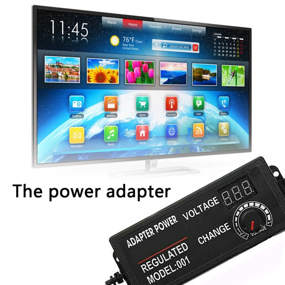 Adjustable AC/DC Power Supply Adapter Charger Variable Voltage 3V-24V Universal