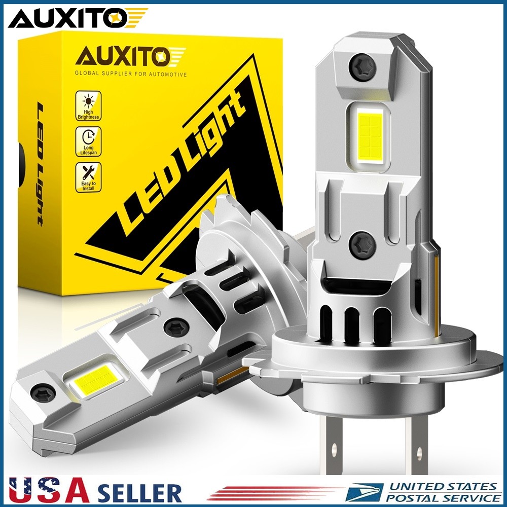 2x AUXITO H7 LED Headlight Bulb Super Bright Kit High Low Beam White Canbus 360°