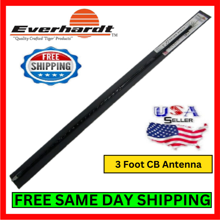 Everhardt SOTT-3 CB Antenna Stainless Steel Tunable Black 1 1/2 Wave Winding Kit