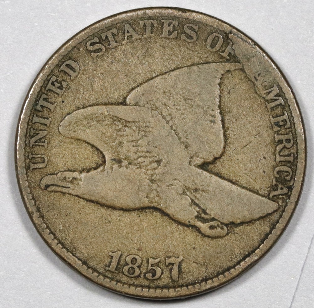 1857 Flying Eagle.  Error.  CUD @ 1:00.  204668