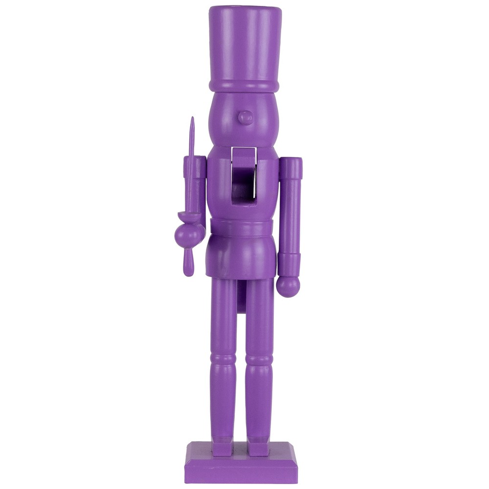 Northlight Nutcracker Soldier Standing Christmas Figure - 15" - Solid Purple