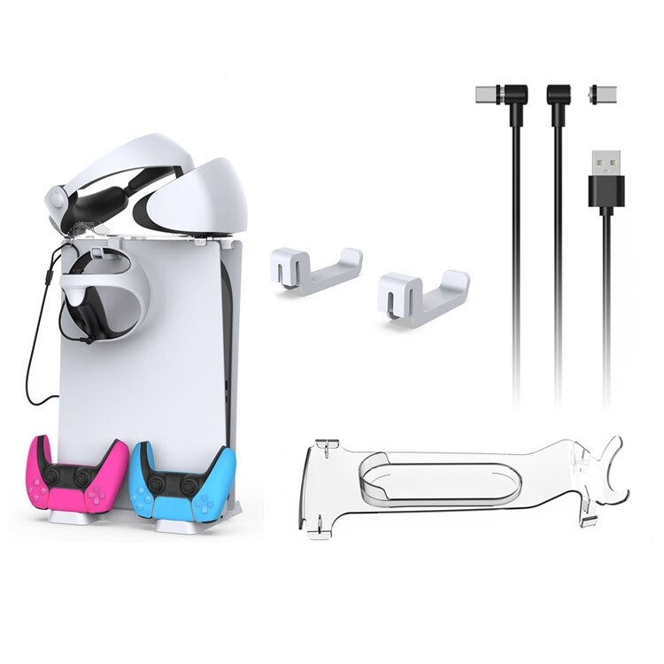 For PSVR2 storage bracket + handle / headset hangers + TYPE-C charging cable set