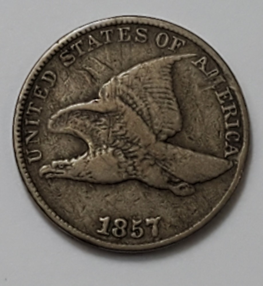 #7 Very Fine++ Low Mintage 1857 Flying Eagle Cent