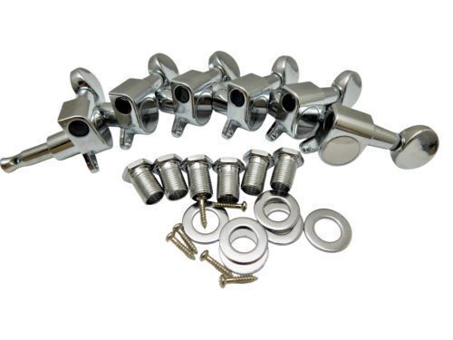 Chrome 6 ILR Modern Style Tuning Pegs with oval Button