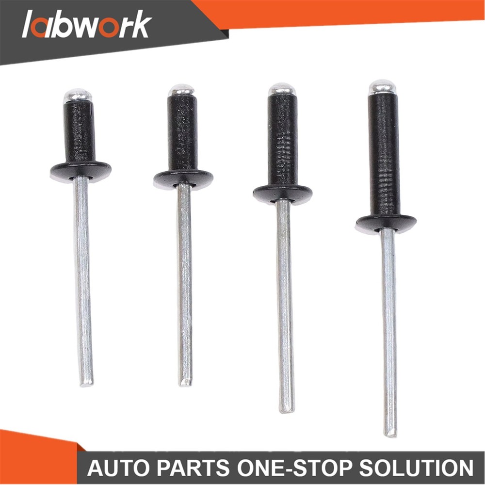 Labwork 500pcs Black Rivets Assortment Kit with 14 SAE Sizes (3/32"-3/16")