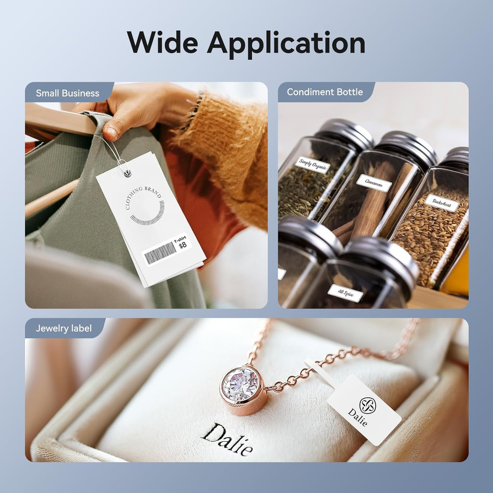 D11 New Version Label Maker Machine with Tape,300Dpi Bluetooth Label Printer, Po