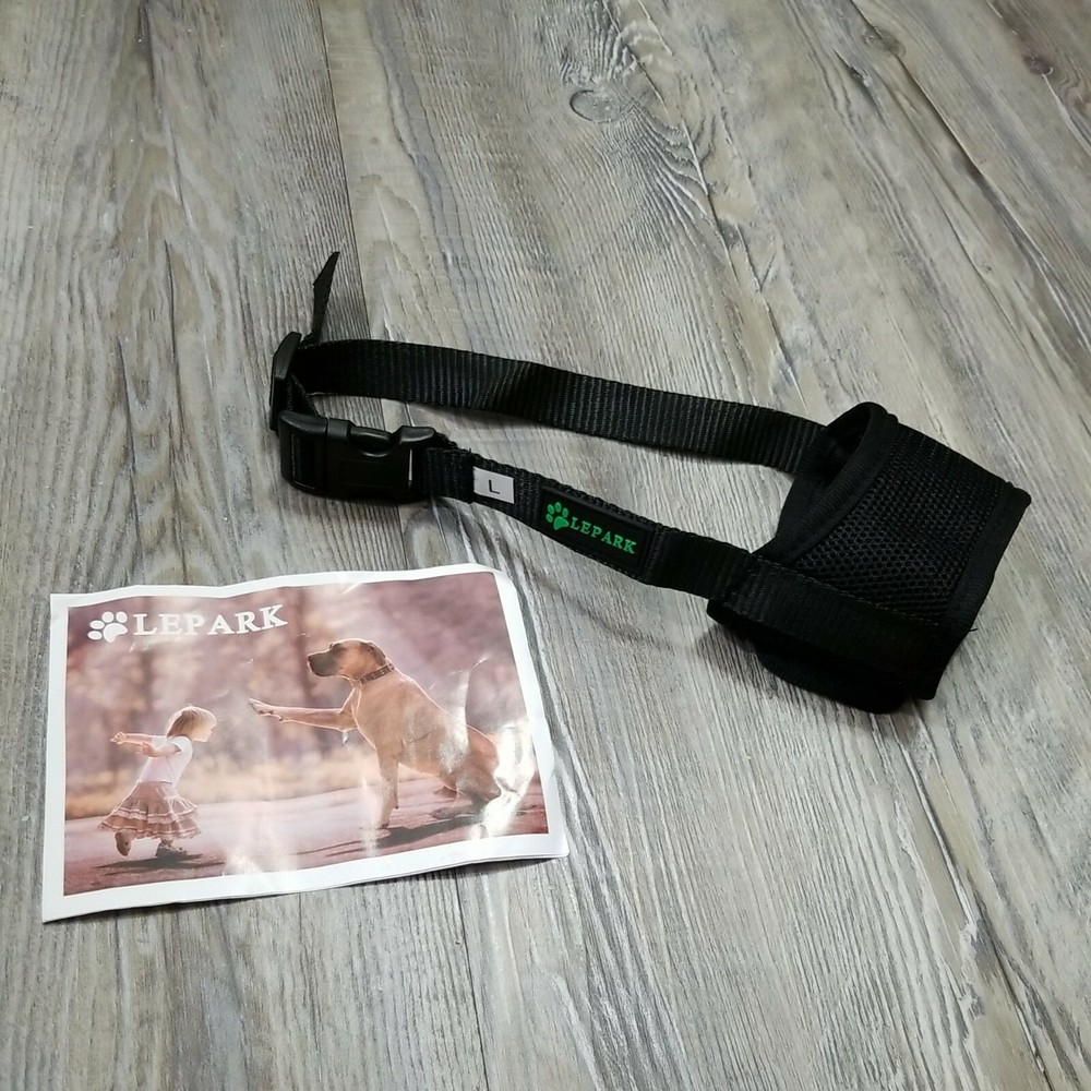LEPARK Soft Dog Muzzle Adjustable Black L