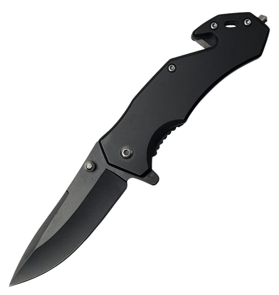 ElitEdge 7" Black EDC Rescue Knife