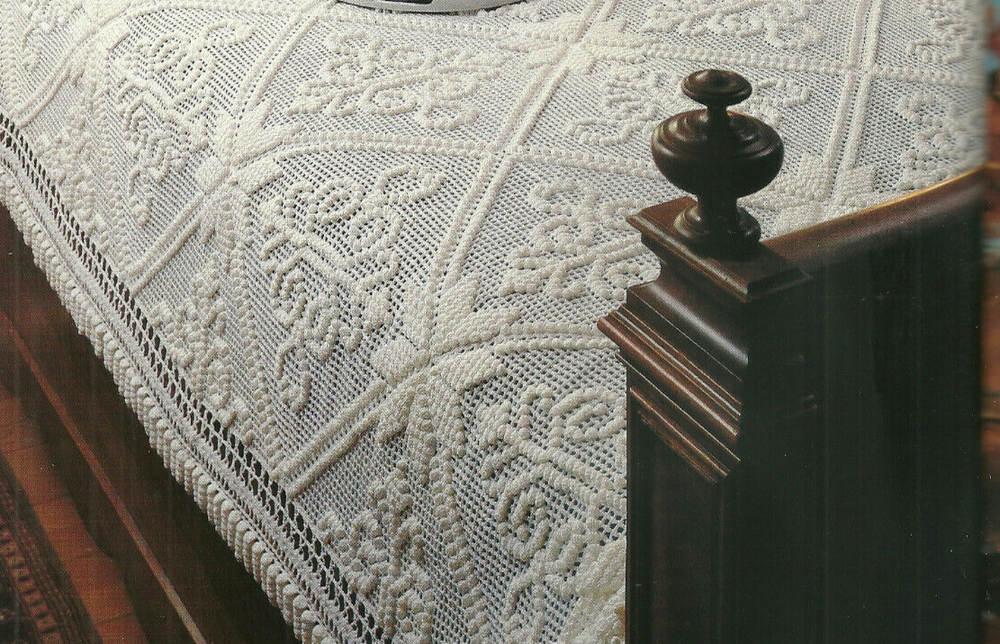 Victorian Bedspread Crochet Pattern INSTRUCTIONS removed from a magazine