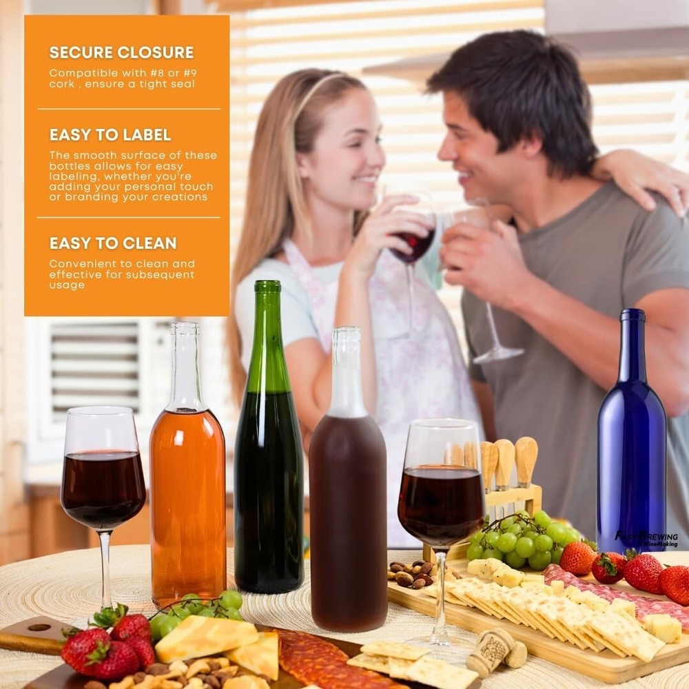 12 Bordeaux Wine Bottles, with Corks 750ml