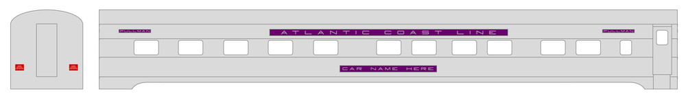 K4 N Scale Decals Atlantic Coast Line Streamlined Passenger Car Silver#3