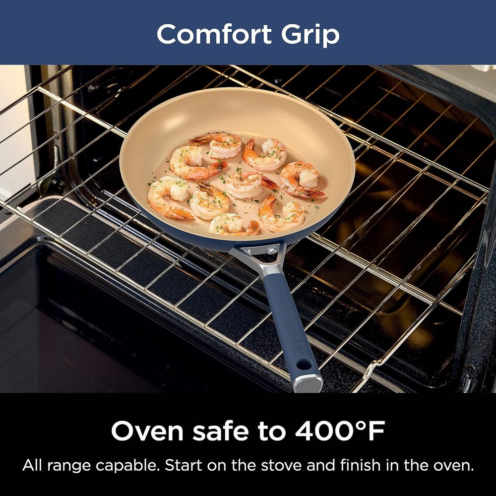 Ninja Ceramic Cookware Set, Extended Life 11-Piece Kitchen Cookware Sets with Co